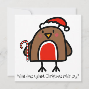 Funny Cartoon Christmas Robin Feiertagskarte