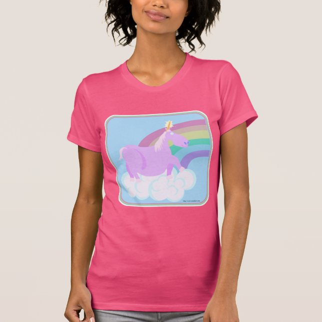Funny Cartoon Chubby Unicorn T-Shirt (Vorderseite)