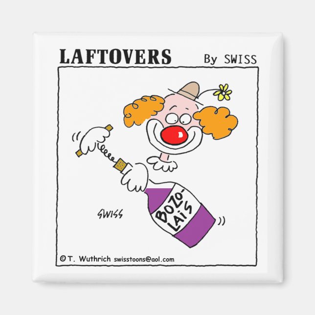 Funny Cartoon Clown Gastgeschenk Weinverkostung Magnet (Vorne)