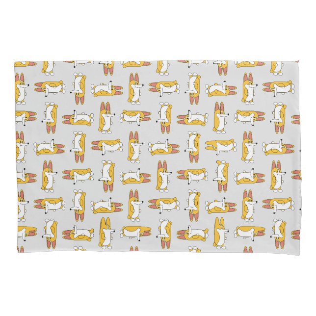 Funny Cartoon Corgi Pattern Kissenbezug (Vorderseite)