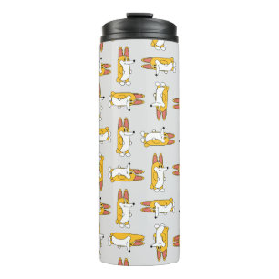Funny Cartoon Corgi Pattern Thermosbecher