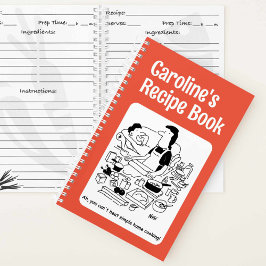 Funny Cartoon Cover Personalisiert Rezept Notebook Notizbuch