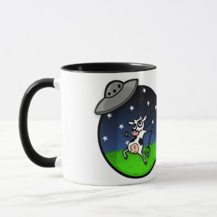 FUNNY CARTOON COW ALIEN ABDUCTION RINGER TASSE