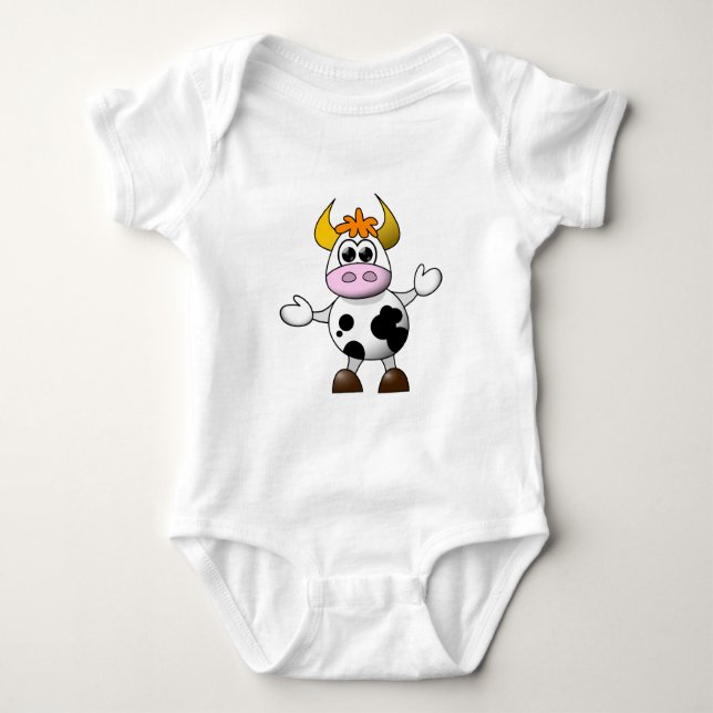 Funny Cartoon Cow Baby Strampler (Vorderseite)