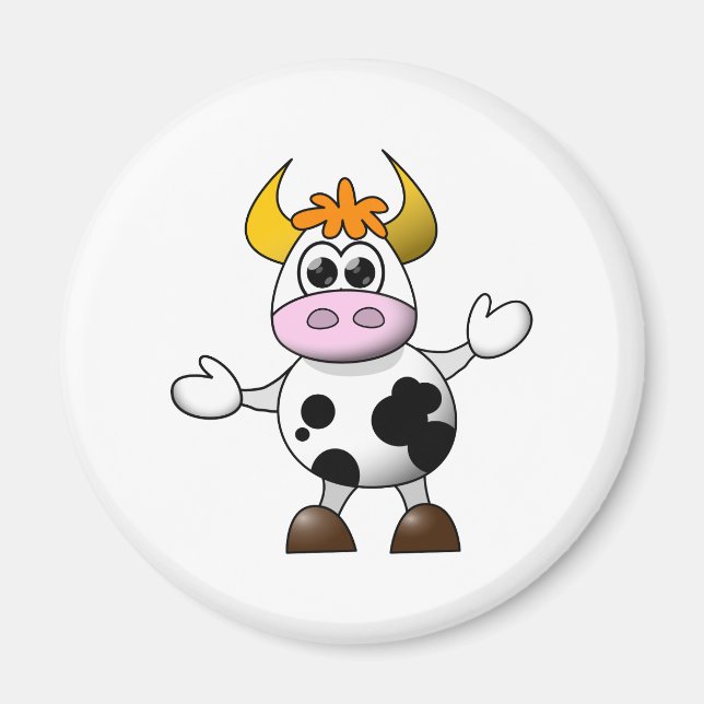 Funny Cartoon Cow Magnet (Vorne)