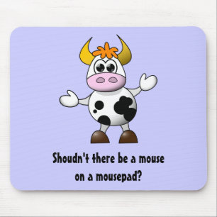 Funny Cartoon Cow Sollte es nicht eine Maus auf ei Mousepad