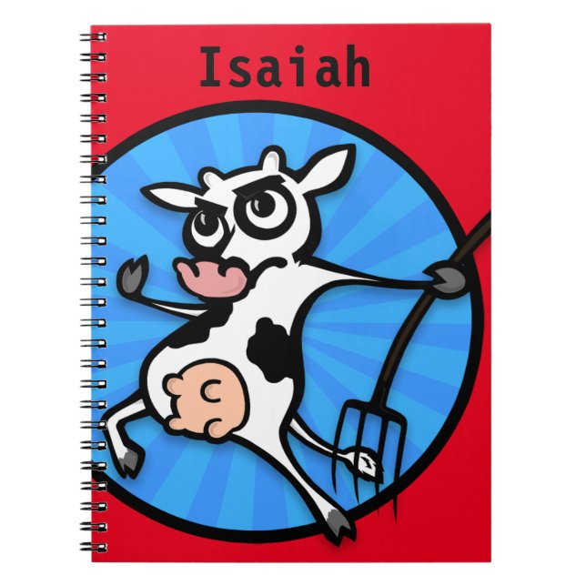 FUNNY CARTOON COW SPIRAL NOTEBOOK NOTIZBLOCK (Vorderseite)