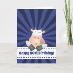 Funny Cartoon Cow With Flower Happy 30th Birthday Karte<br><div class="desc">Funny Cartoon Cow With Flower Happy 30th Birthday Card</div>