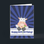 Funny Cartoon Cow With Flower Happy 30th Birthday Karte<br><div class="desc">Funny Cartoon Cow With Flower Happy 30th Birthday Card</div>