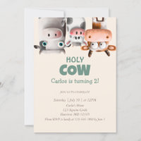 Funny Cartoon Cow Zweites Geburtstag