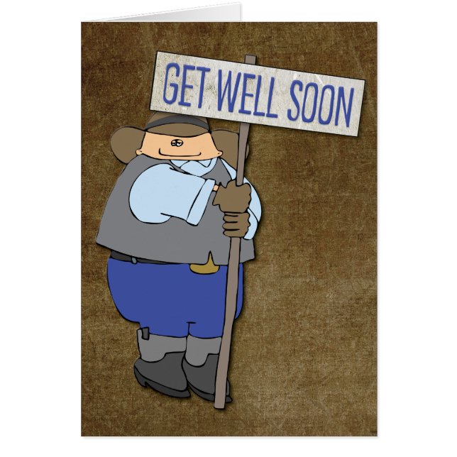 Funny Cartoon Cowboy Get-Well-Card (Vorne)