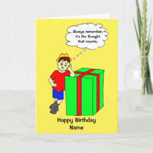 Funny Cartoon dachte, dass zählt Geburtstag Karte