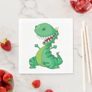 Funny Cartoon Dinosaur Roaring T-Rex Serviette