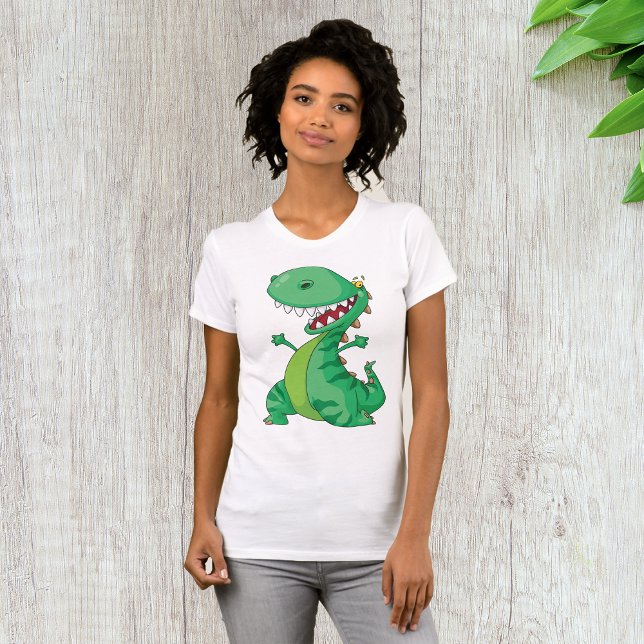 Funny Cartoon Dinosaur Roaring T-Rex T-Shirt (Von Creator hochgeladen)