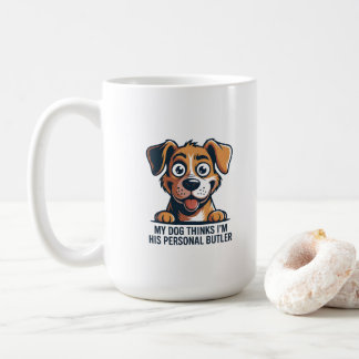 Funny Cartoon Dog Butler Quote Kaffeetasse