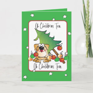 Funny Cartoon Dog Lover Pet Weihnachtskarte Karte
