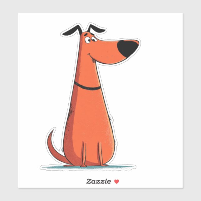 Funny Cartoon Dog Sticker (Blatt)