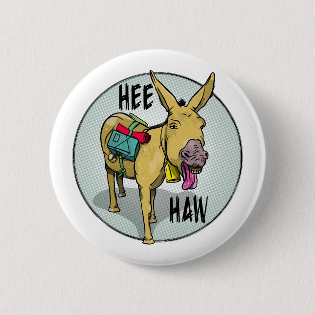 FUNNY CARTOON DONKEY HEE BUTTON (Vorderseite)