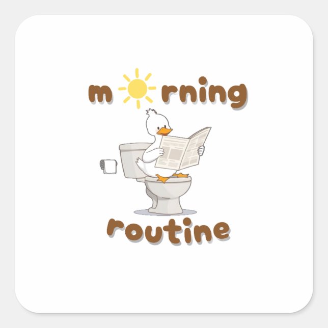Funny Cartoon Duck Reading Newspapier Sticker (Vorderseite)