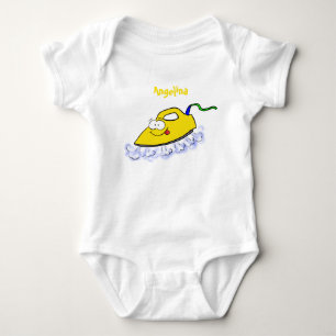 Funny Cartoon Eisen Wäsche Illustration Baby Strampler