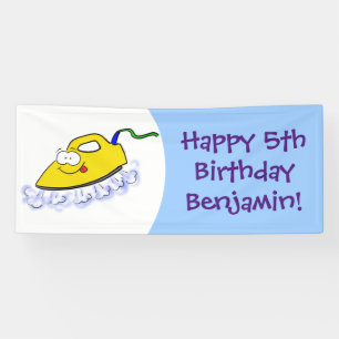 Funny Cartoon Eisen Wäsche Illustration Banner
