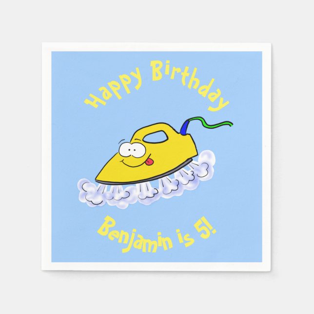 Funny Cartoon Eisen Wäsche Illustration Serviette (Vorderseite)