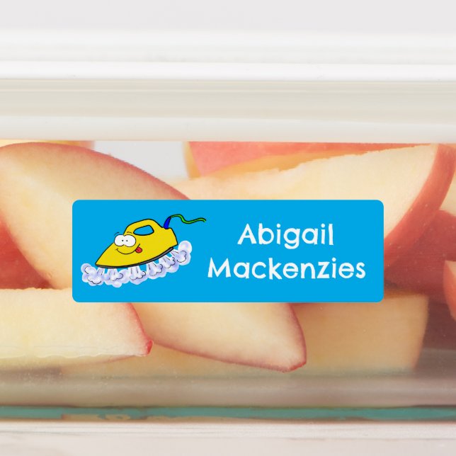 Funny Cartoon Eisenwäsche personalisiert Etiketten (Befestigt)