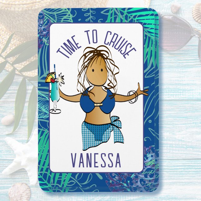 Funny Cartoon Ethnic Lady in Swimsuit Kreuzfahrtsc Magnet (Von Creator hochgeladen)