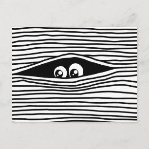 Funny Cartoon Eyes sieht unsichtbar Postkarte