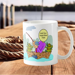 Funny Cartoon Foto Fisherman Coffee Tasse