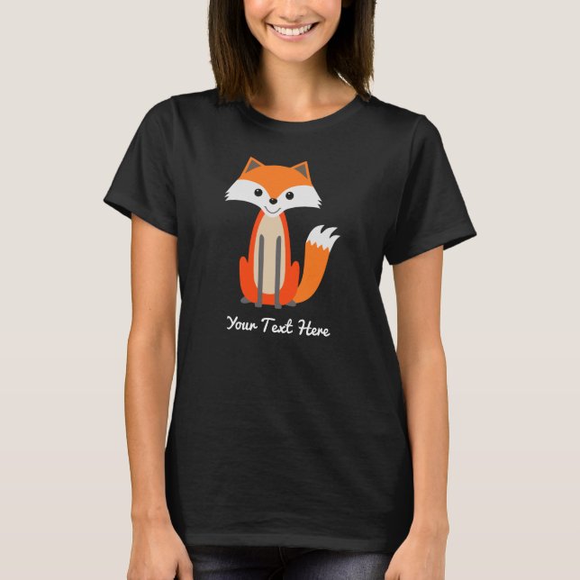 Funny Cartoon Fox maßgeschneidert T-Shirt (Vorderseite)