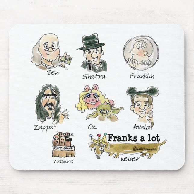 Funny Cartoon Franks Eine Menge Mousepad (Vorne)
