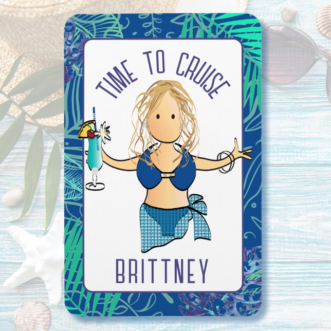 Funny Cartoon Frau in Swimsuit Drink Kreuzfahrt Tü Magnet (Von Creator hochgeladen)