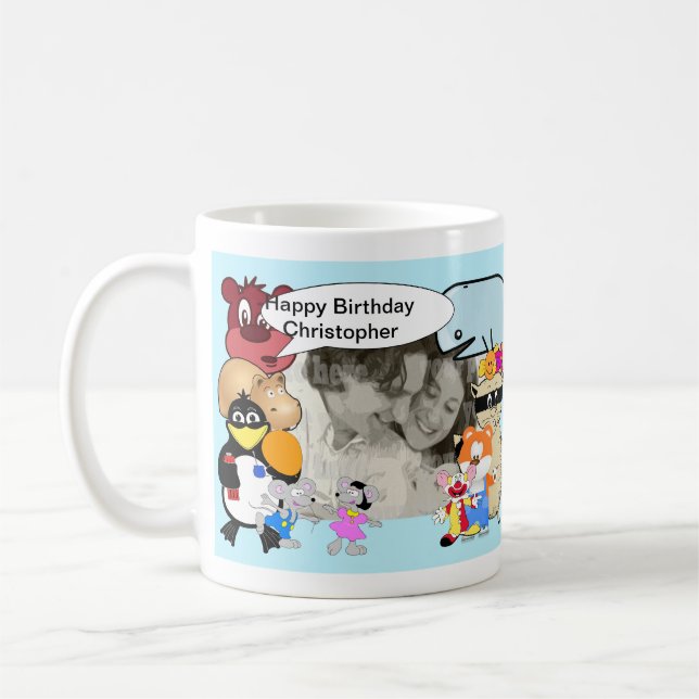 Funny Cartoon füge dein Foto hinzu Tasse (Links)