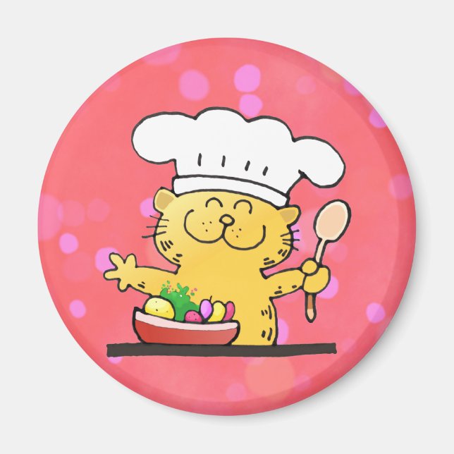 Funny Cartoon | Funny Kitty Koch Magnet (Vorne)