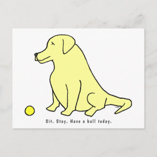 Funny Cartoon Gelbe Labrador für einen Hund mehr N Postkarte