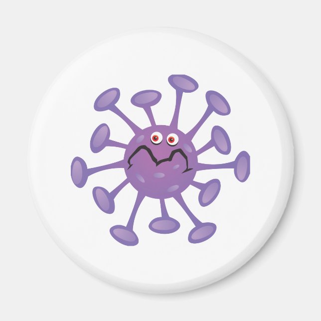 Funny Cartoon Germ Bacteria Magnet (Vorne)