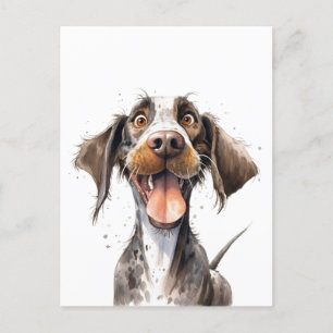Funny Cartoon German Pointer Dog Postkarte