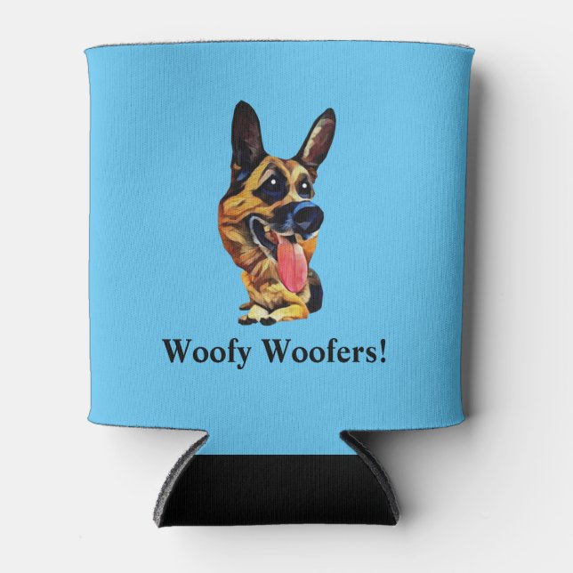 Funny Cartoon German Shepherd Can Cooler Dosenkühler (Vorderseite)