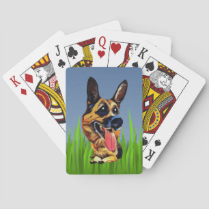 Funny Cartoon German Shepherd Playing Cards Spielkarten