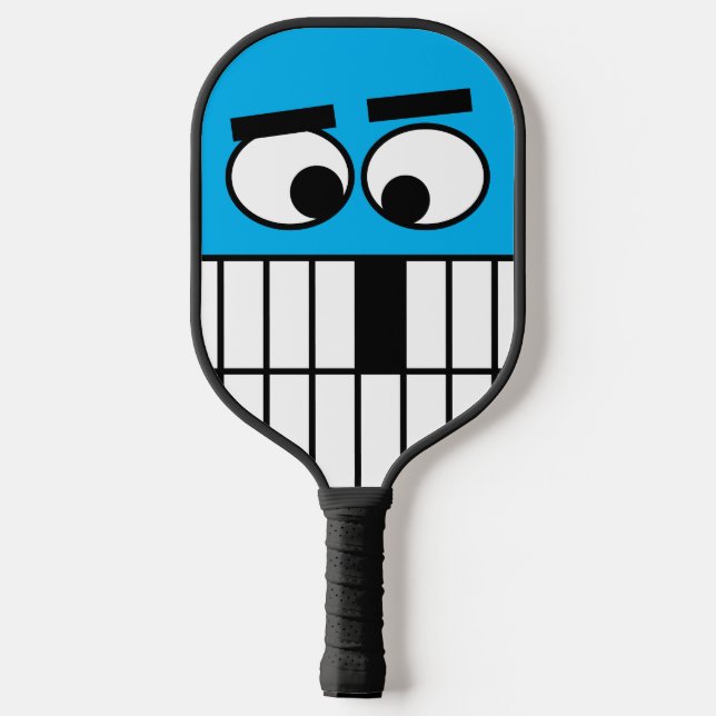 Funny Cartoon Gesicht Pickleball Paddel mit Initia Schläger (Rückseite)