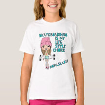 Funny Cartoon Girl Skater T - Shirt / Skateboardin