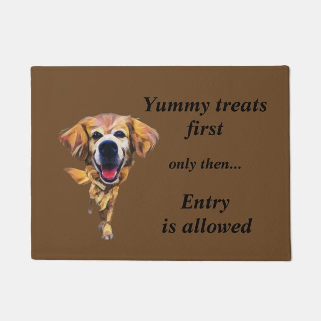 Funny Cartoon Golden Retriever Doormat Fußmatte (Vorderseite)