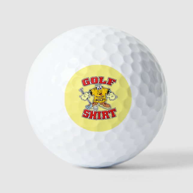 Funny Cartoon Golf Shirt Geschenk für Golfer Golfball (Vorderseite)