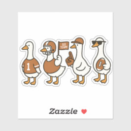 Funny Cartoon Goose Football Sticker - Sportfan