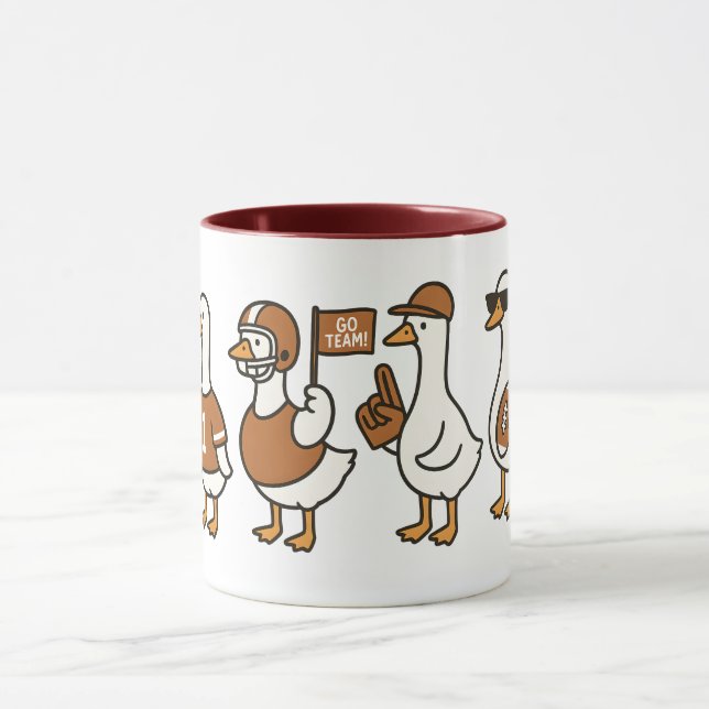 Funny Cartoon Goose Football Tasse - Sportfächer G (Zentrum)