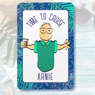 Funny Cartoon Gray Hair Mature Man Cruise Door Magnet