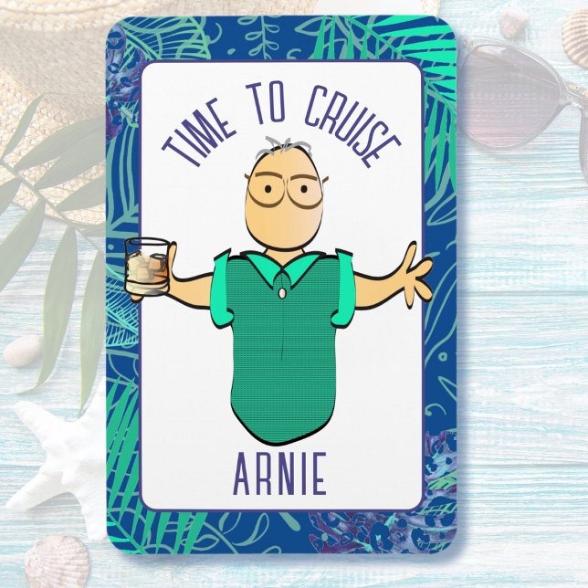 Funny Cartoon Gray Hair Mature Man Cruise Door Magnet (Von Creator hochgeladen)