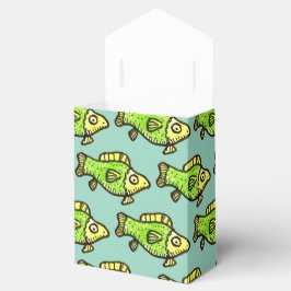 Funny Cartoon Green Fish Drawing Favor Boxes Geschenkschachtel