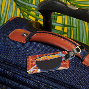 Funny Cartoon GRILLEN Grill mit Tongs und Skewers Gepäckanhänger